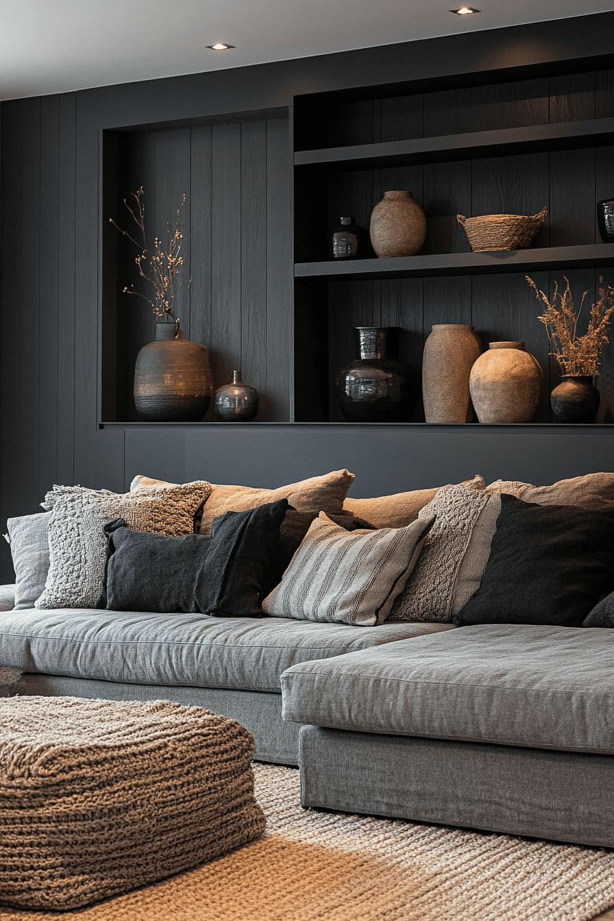 dark boho living room