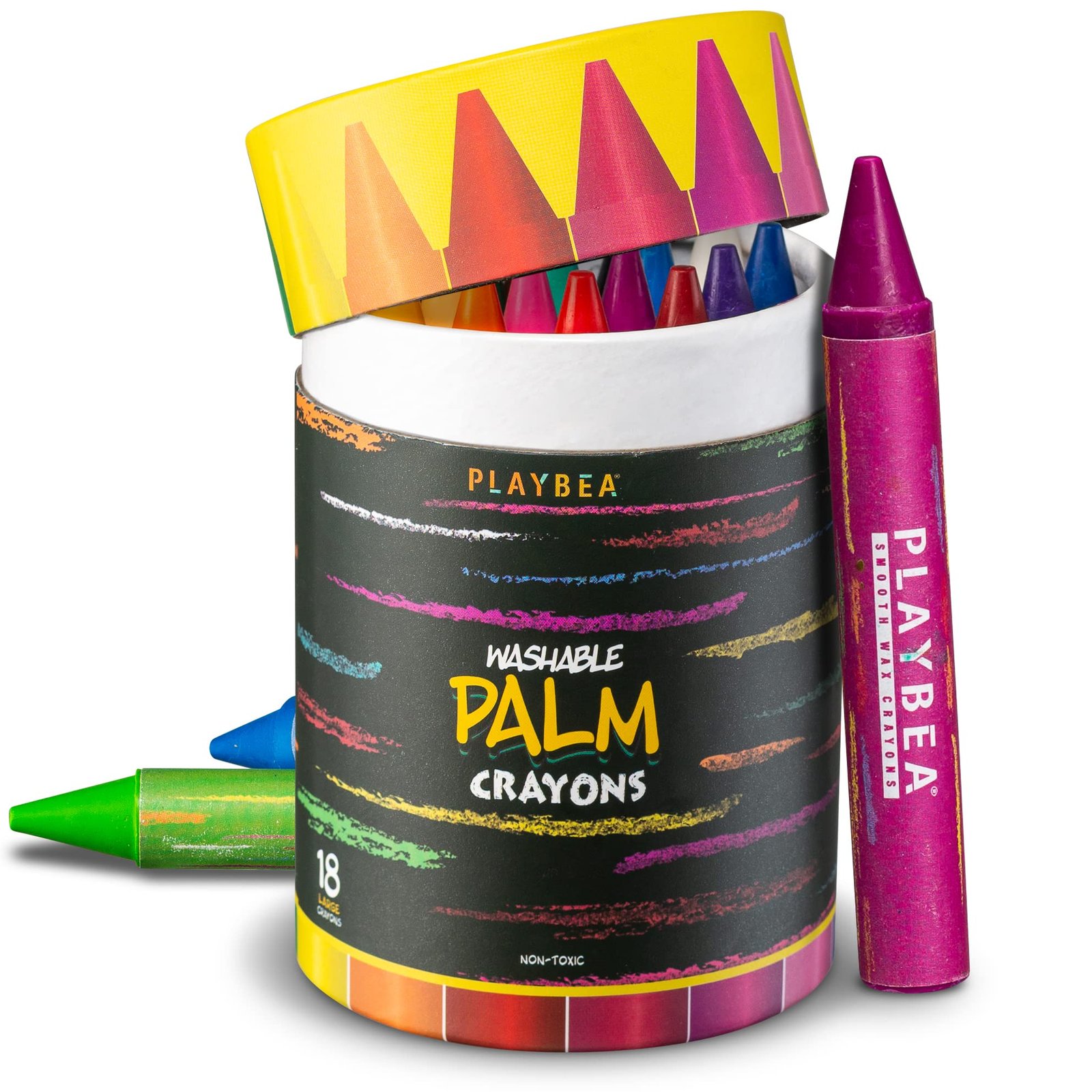 PLAYBEA 18 Colors Jumbo Crayons for Kids Ages 2-4