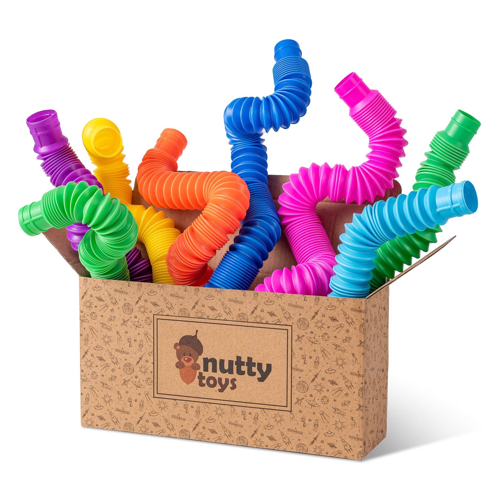 Nutty Toys 8pk Pop Tubes Sensory Toys