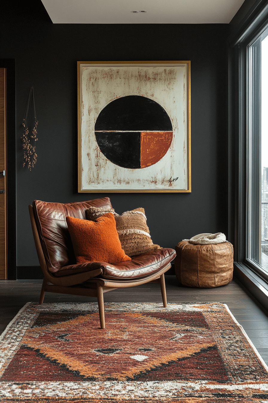 dark boho living room