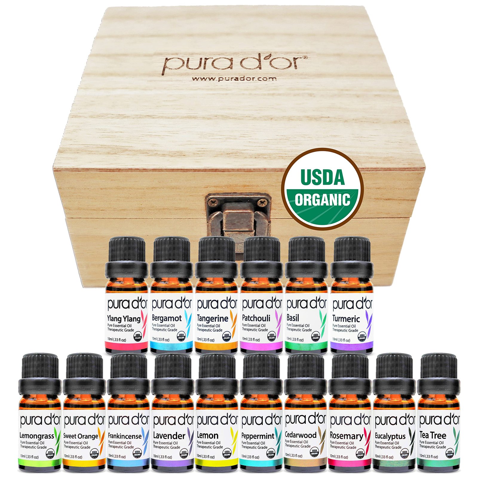 PURA D'OR Organic Essential Oils Set