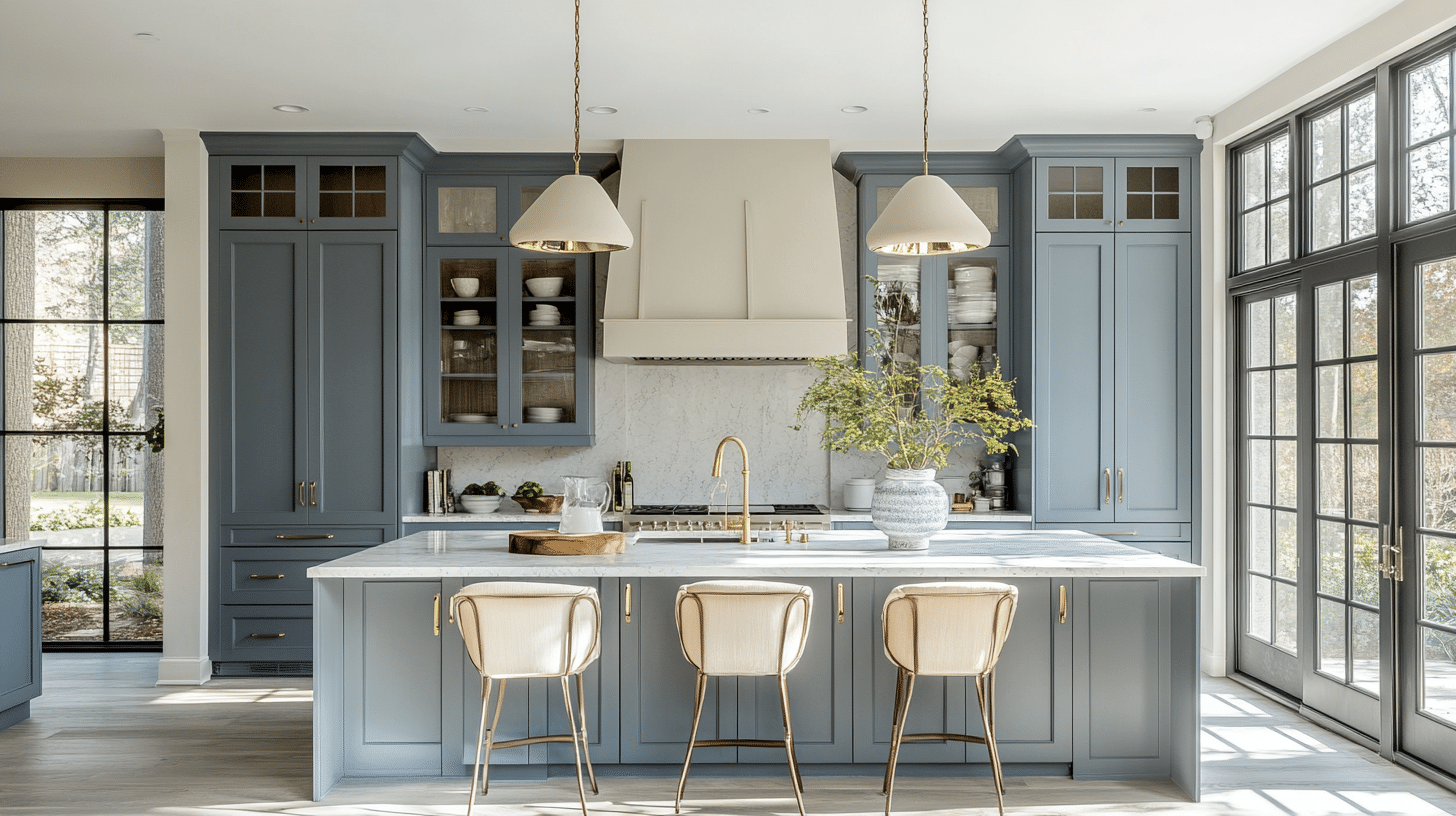29 Blue Gray Kitchen Cabinets That Balance Serenity And Modern Style ...