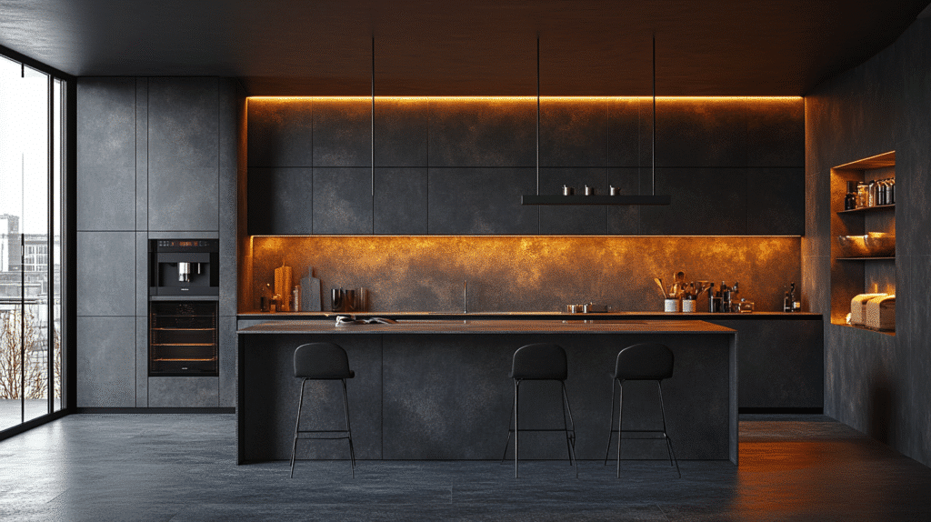 dark gray kitchen cabinets