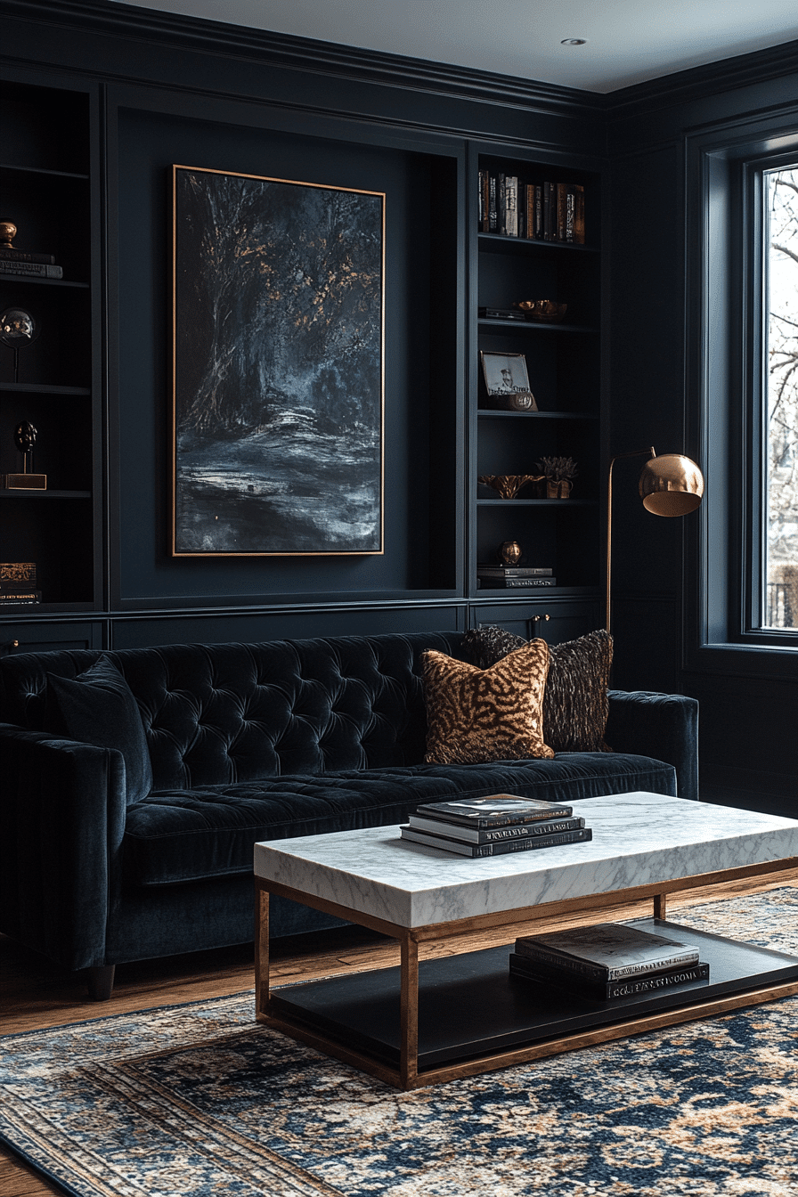 dark cozy living room