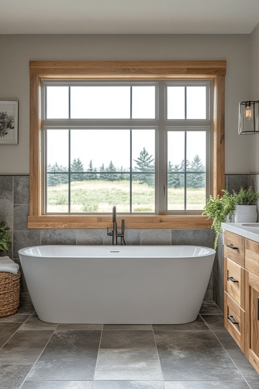 modern farmhouse master bath