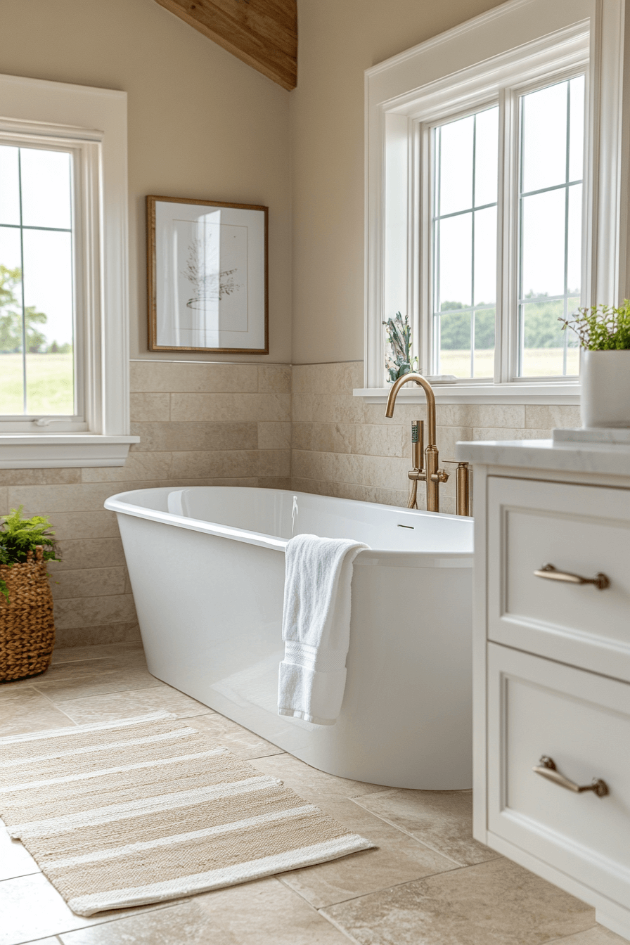 modern farmhouse master bath