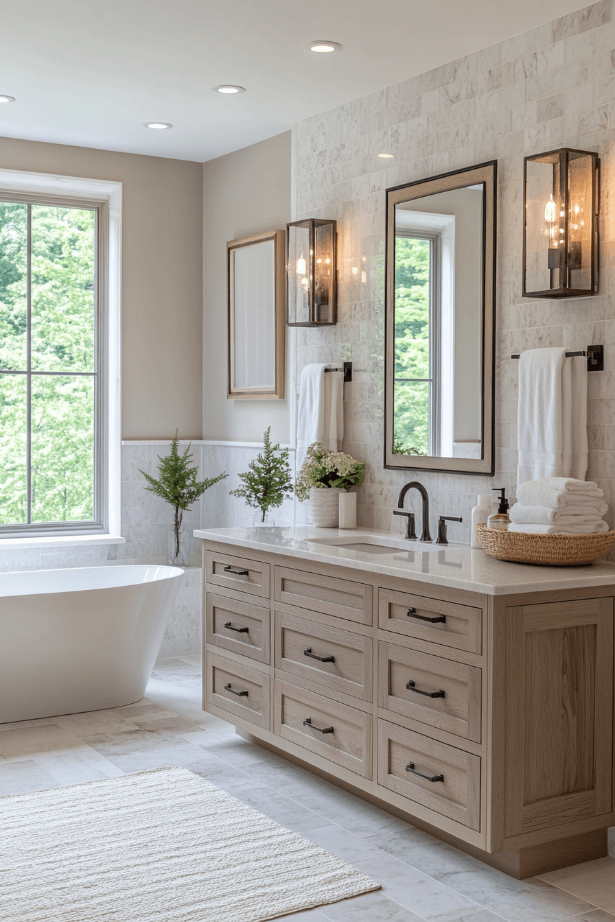 modern farmhouse master bath