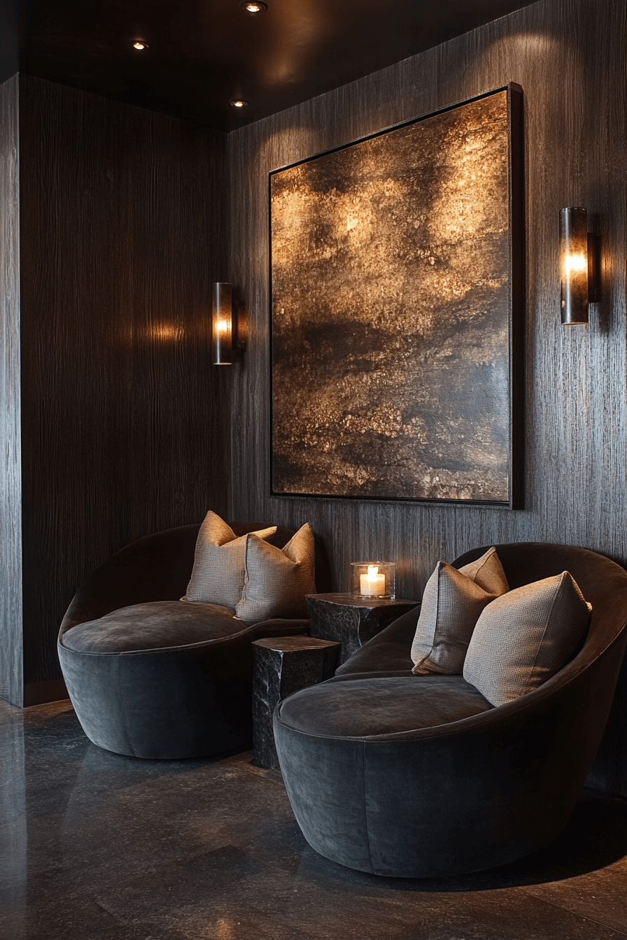 black and brown living room