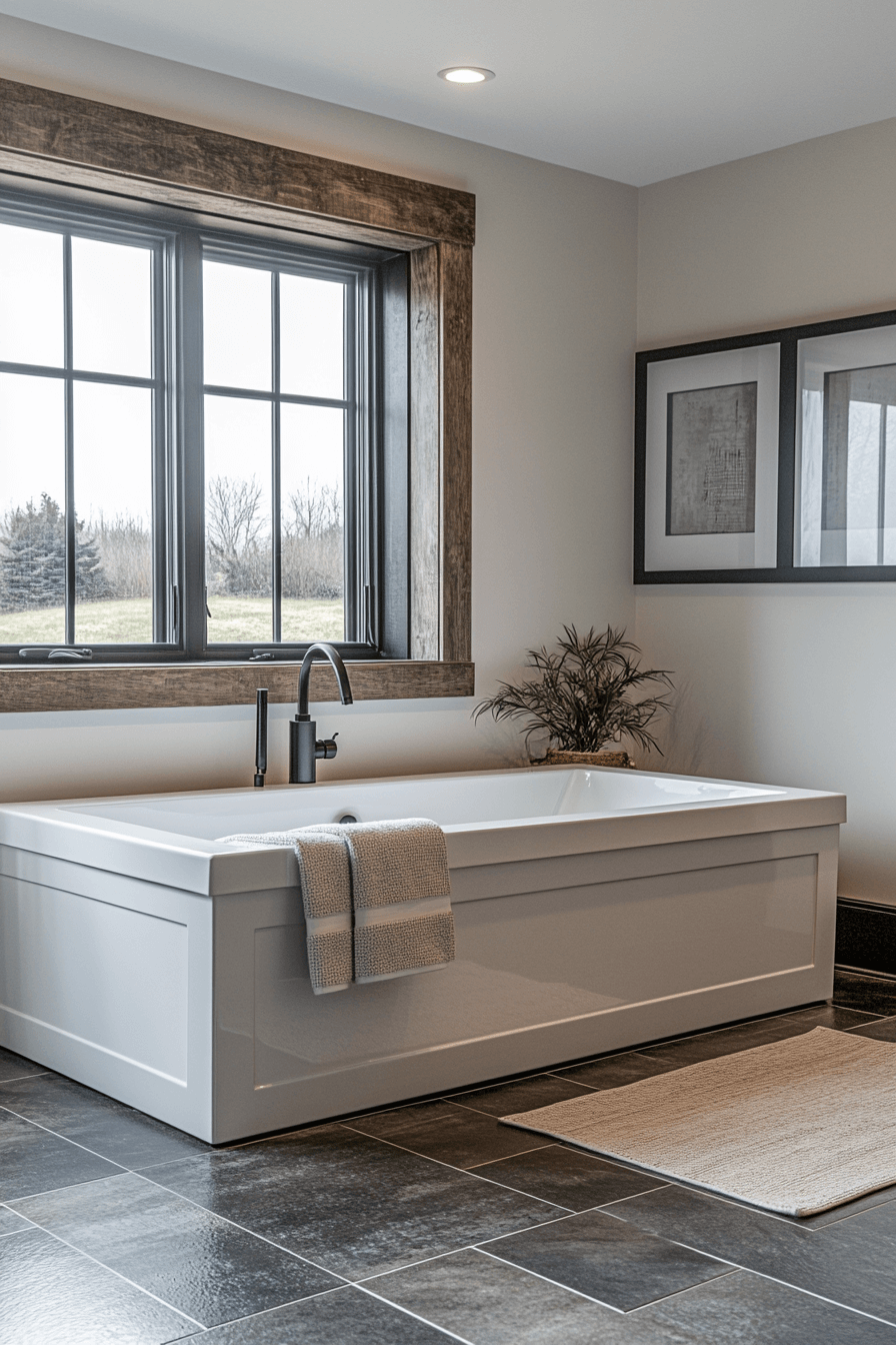 modern farmhouse master bath