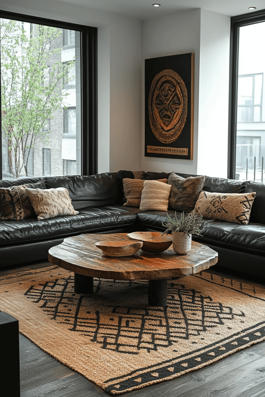 black and brown living room