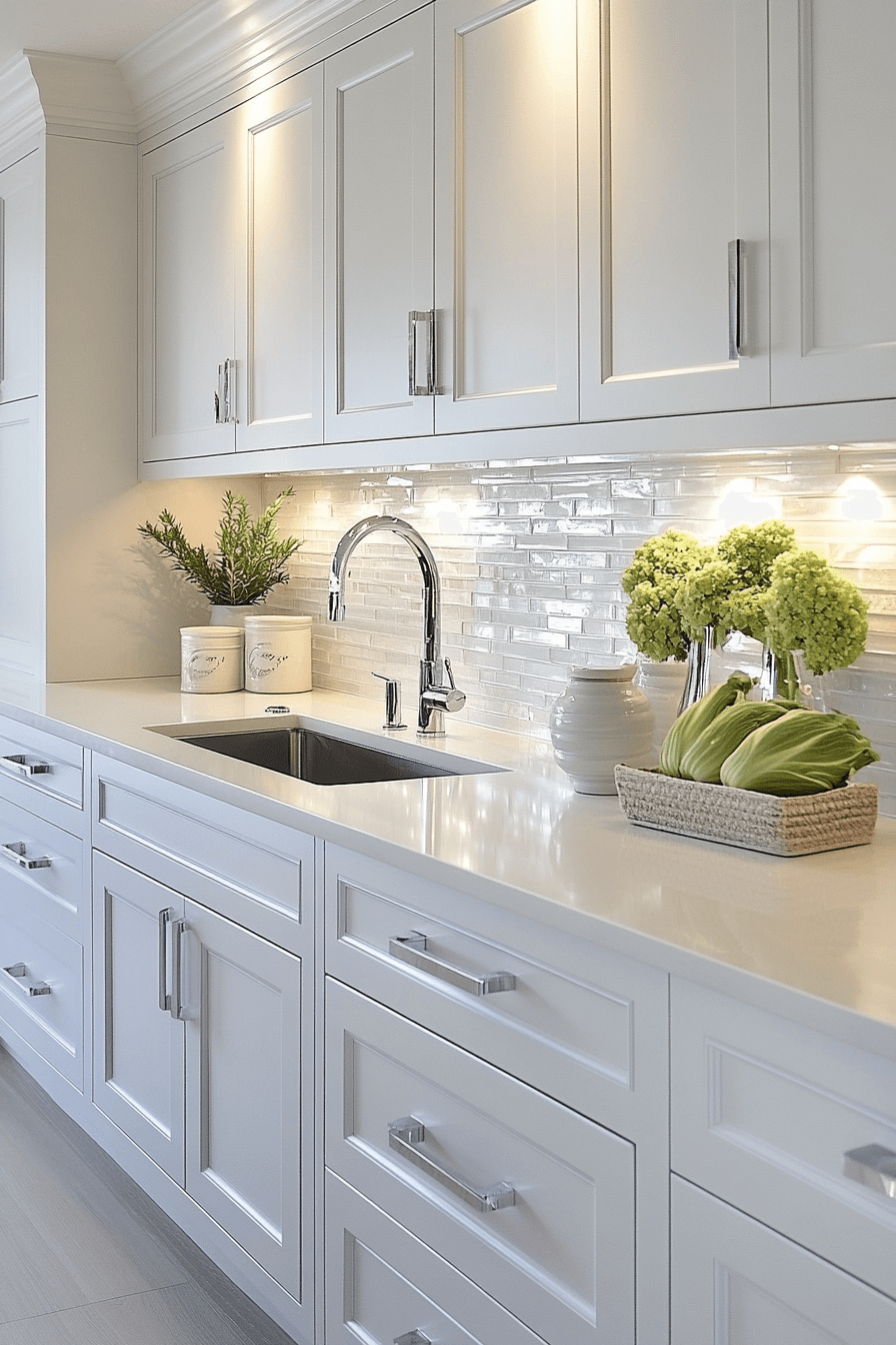 gray and white kitchen