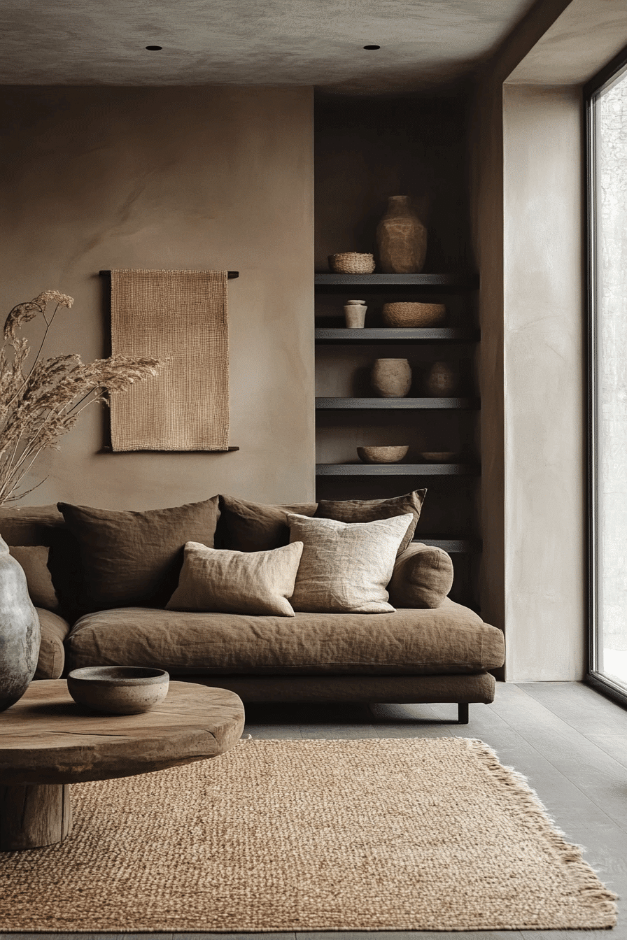 black and brown living room