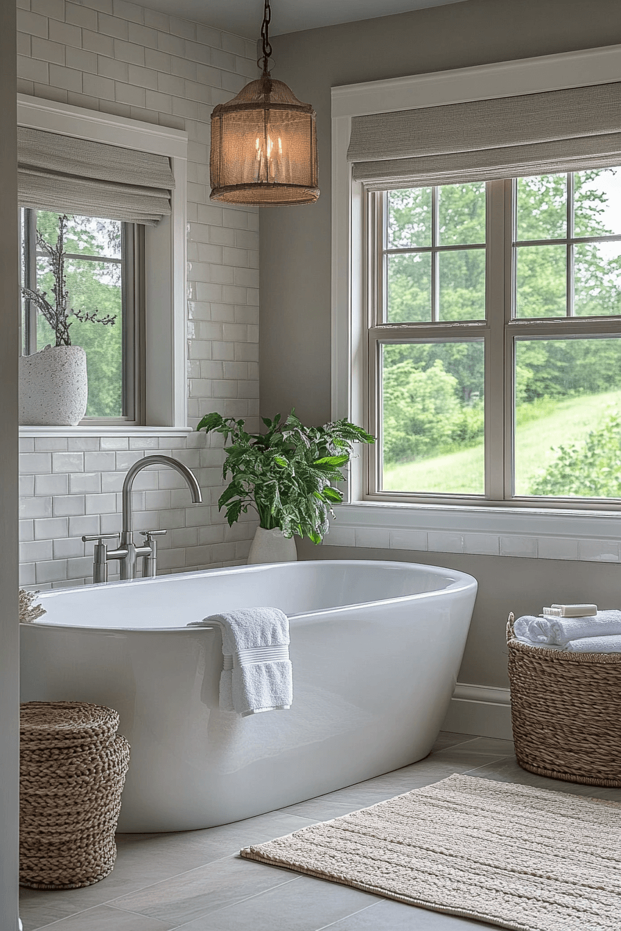 modern farmhouse master bath
