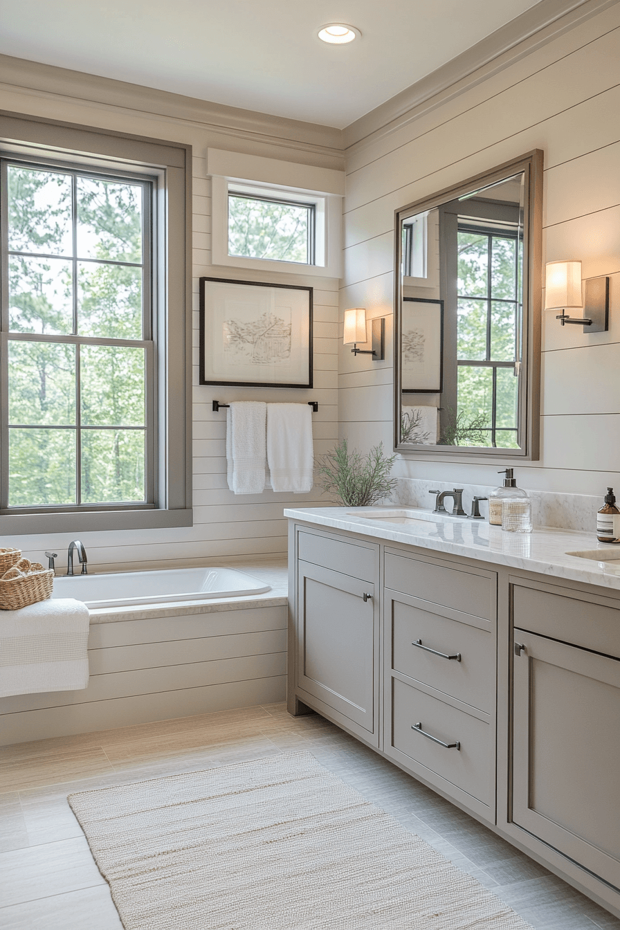 modern farmhouse master bath