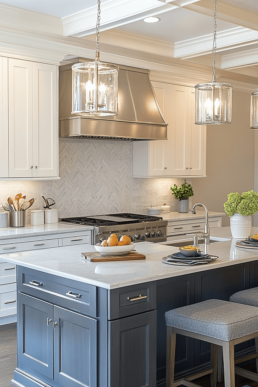 gray and white kitchen
