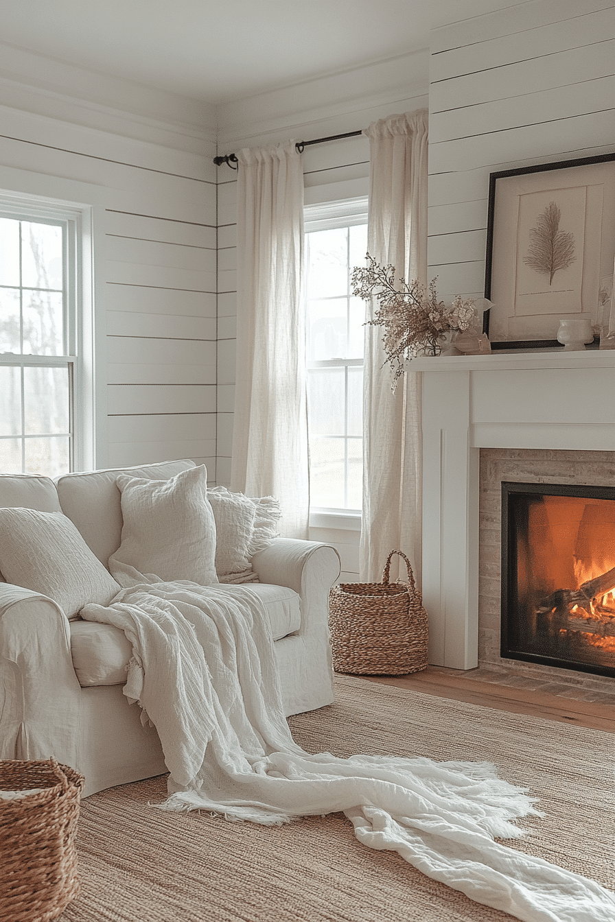 cozy modern farmhouse living room