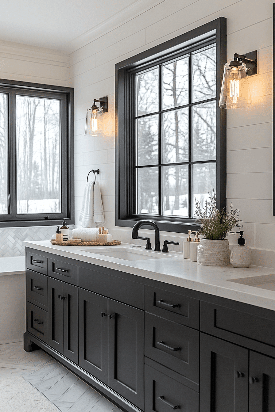 modern farmhouse master bath