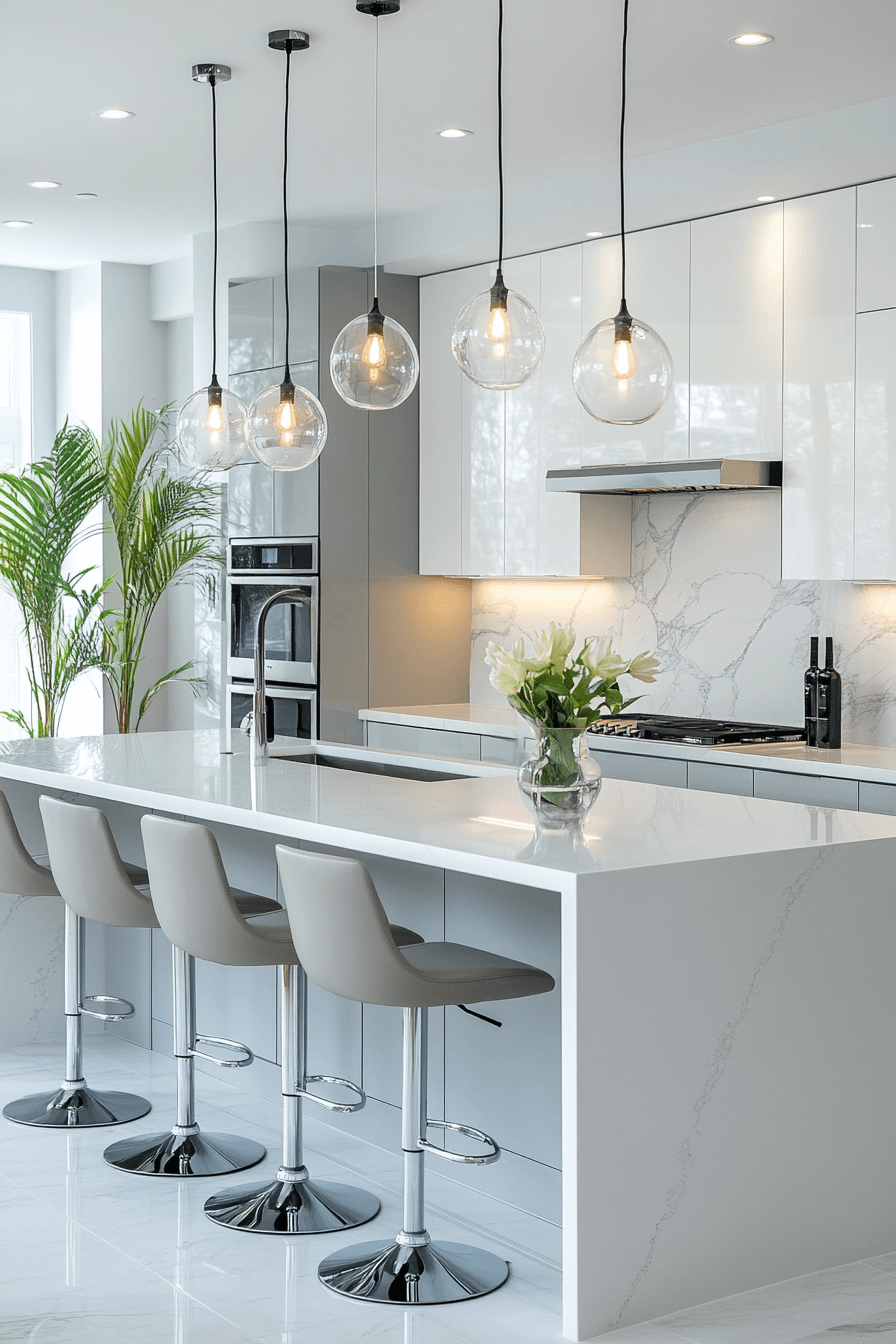 gray and white kitchen