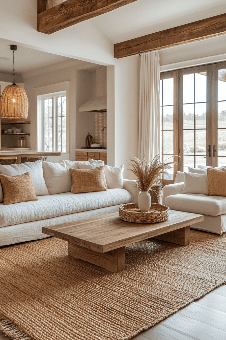 cozy modern farmhouse living room