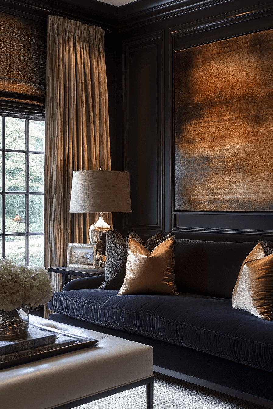 black and brown living room