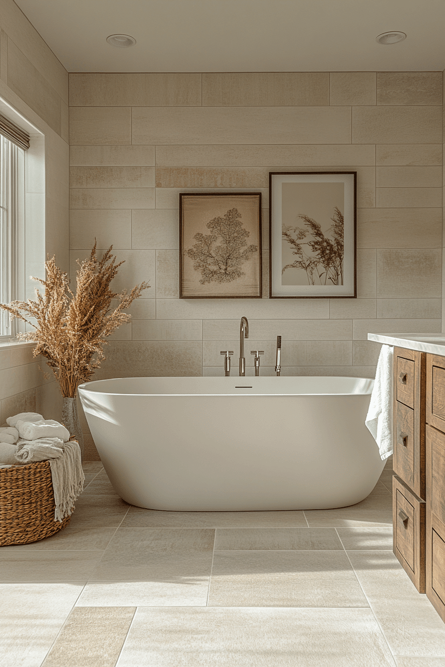 modern farmhouse master bath
