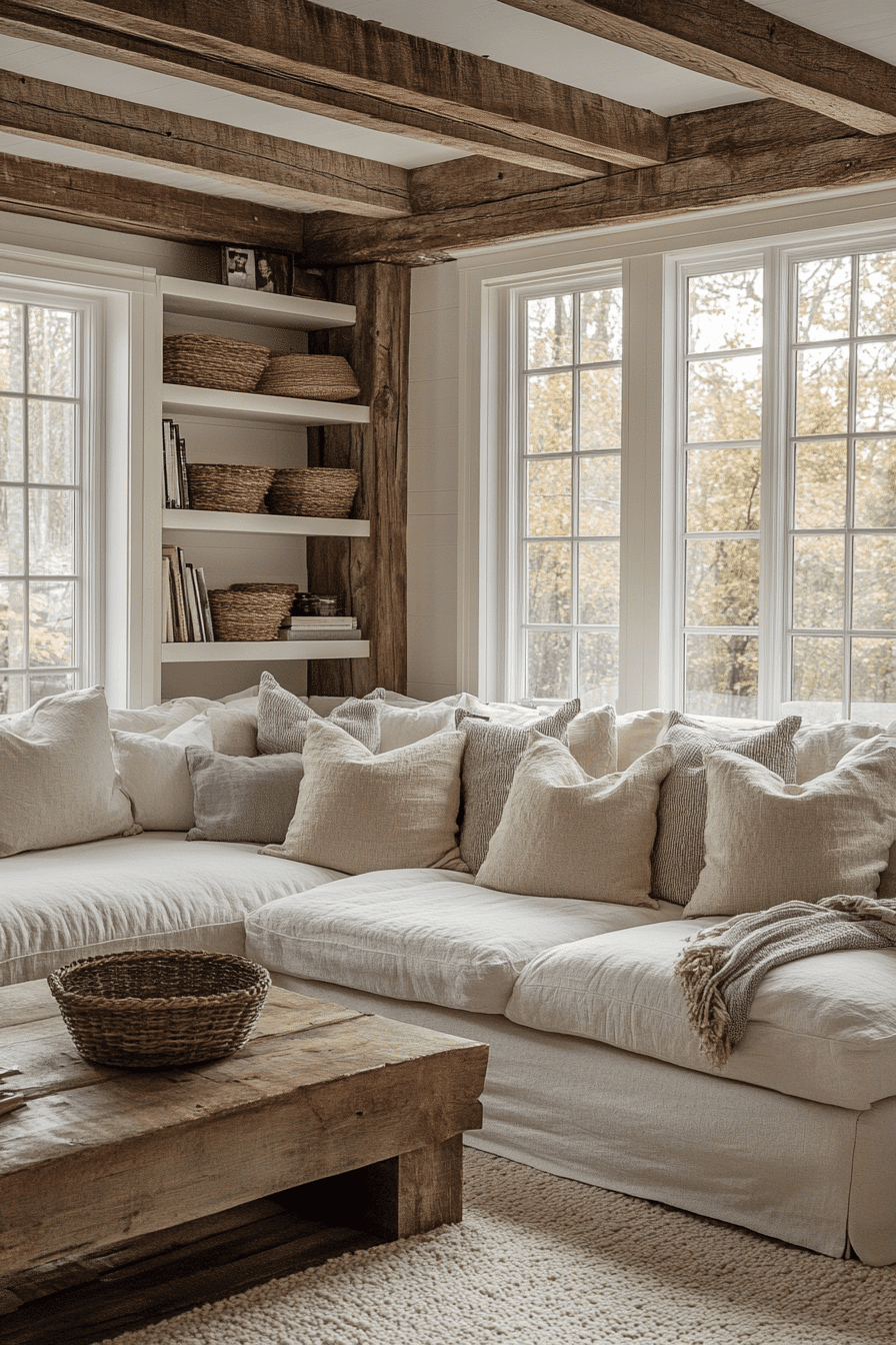 cozy modern farmhouse living room