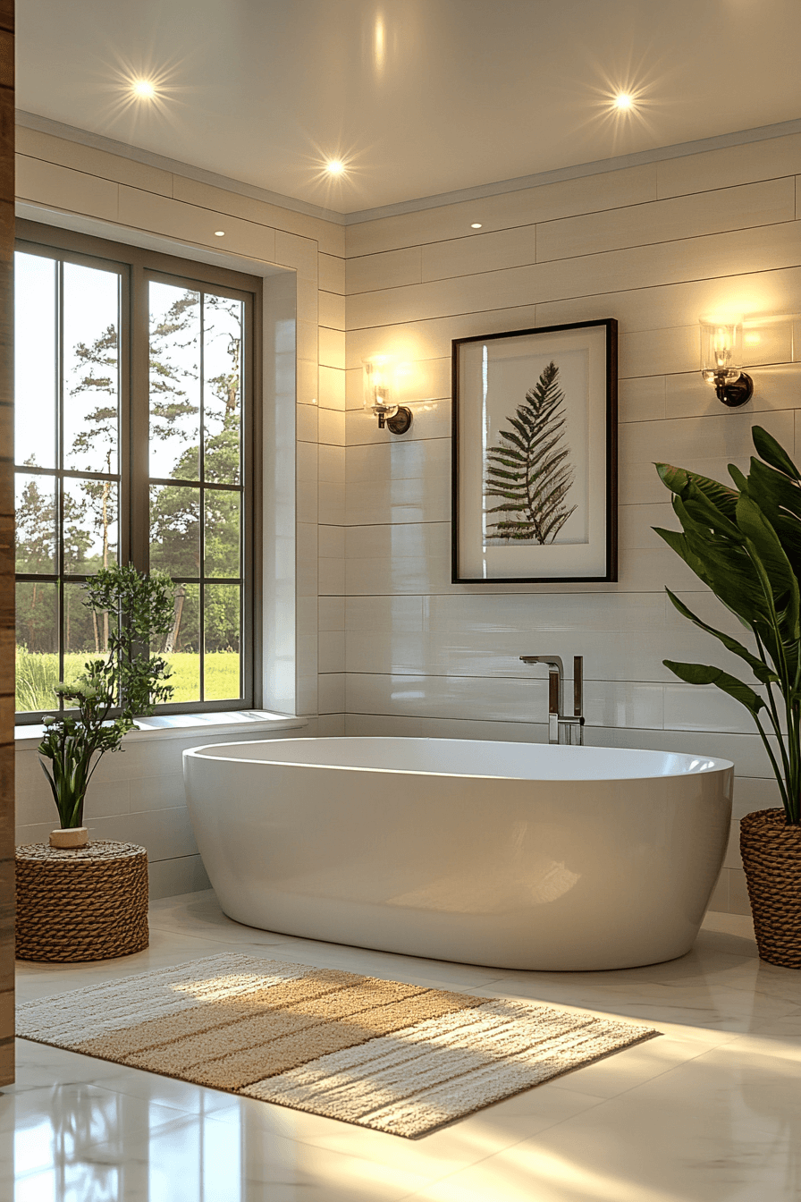 modern farmhouse master bath