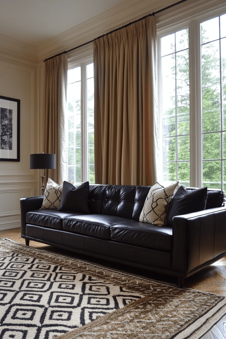 black and brown living room