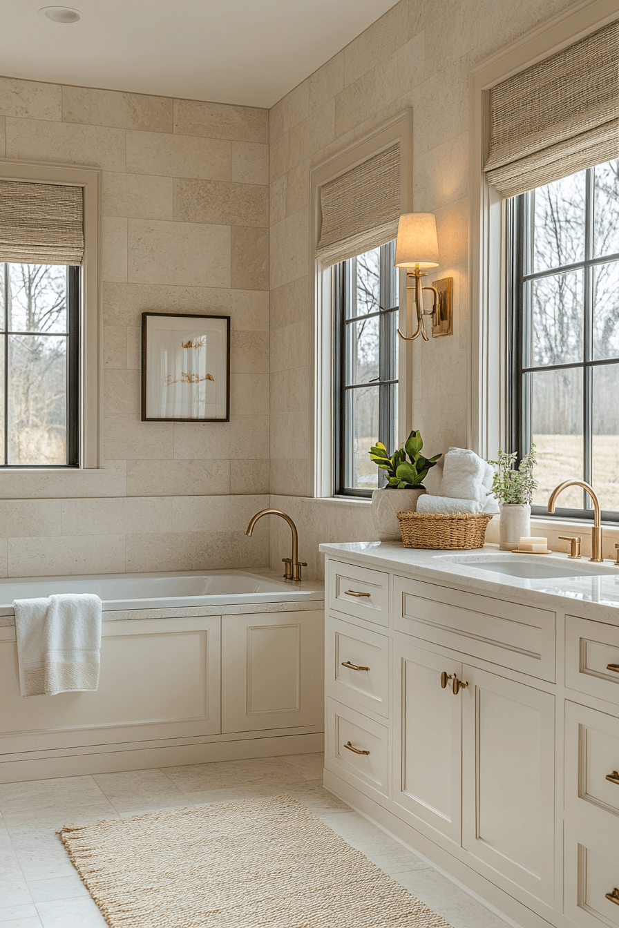 modern farmhouse master bath