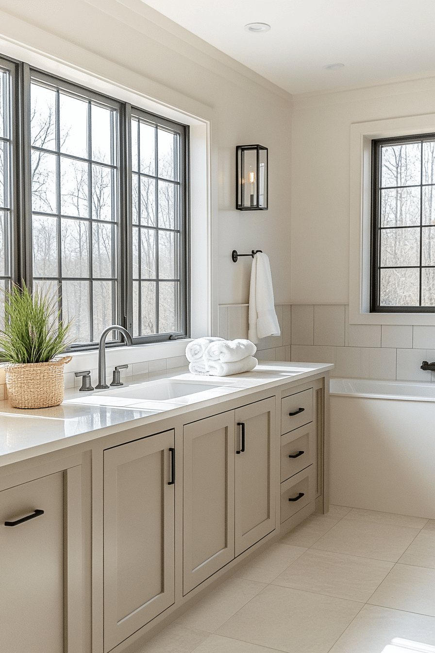 modern farmhouse master bath