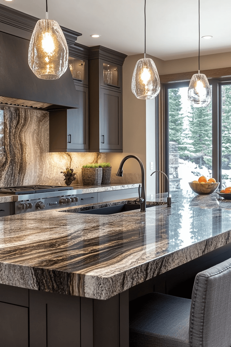 brown granite countertops