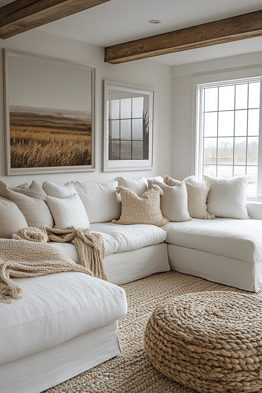 cozy modern farmhouse living room