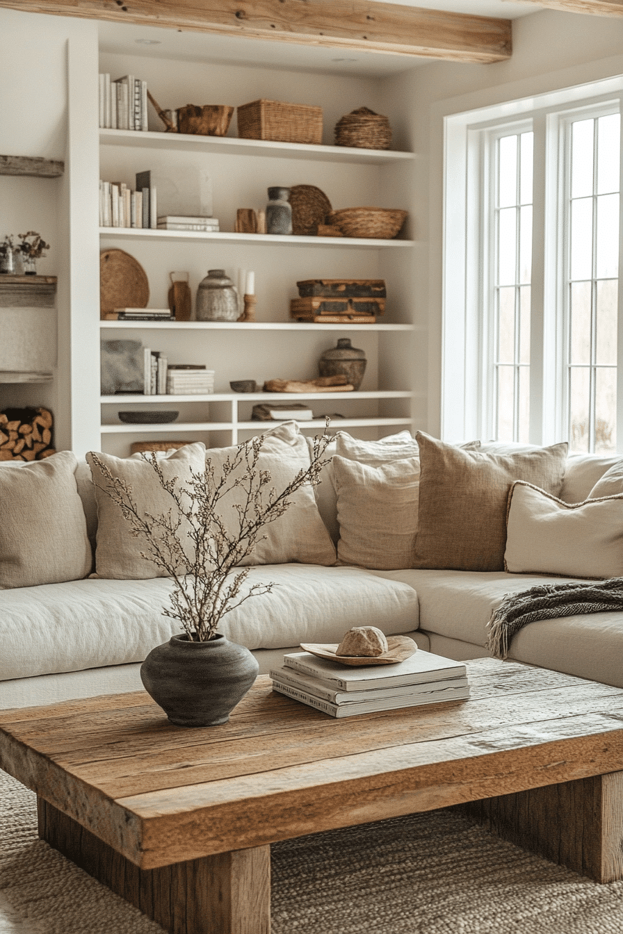 cozy modern farmhouse living room