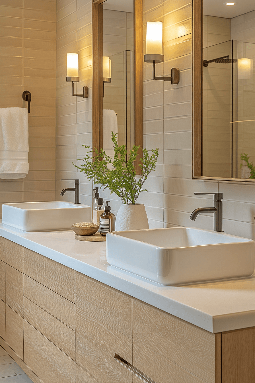 modern farmhouse master bath