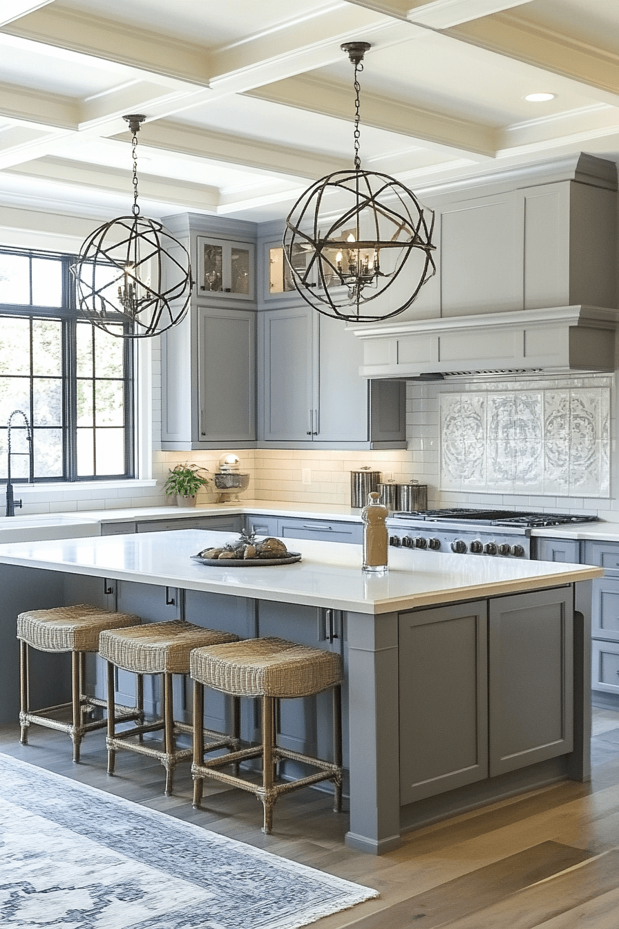 gray and white kitchen