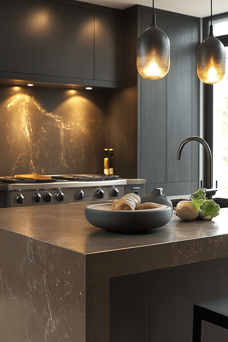 brown granite countertops