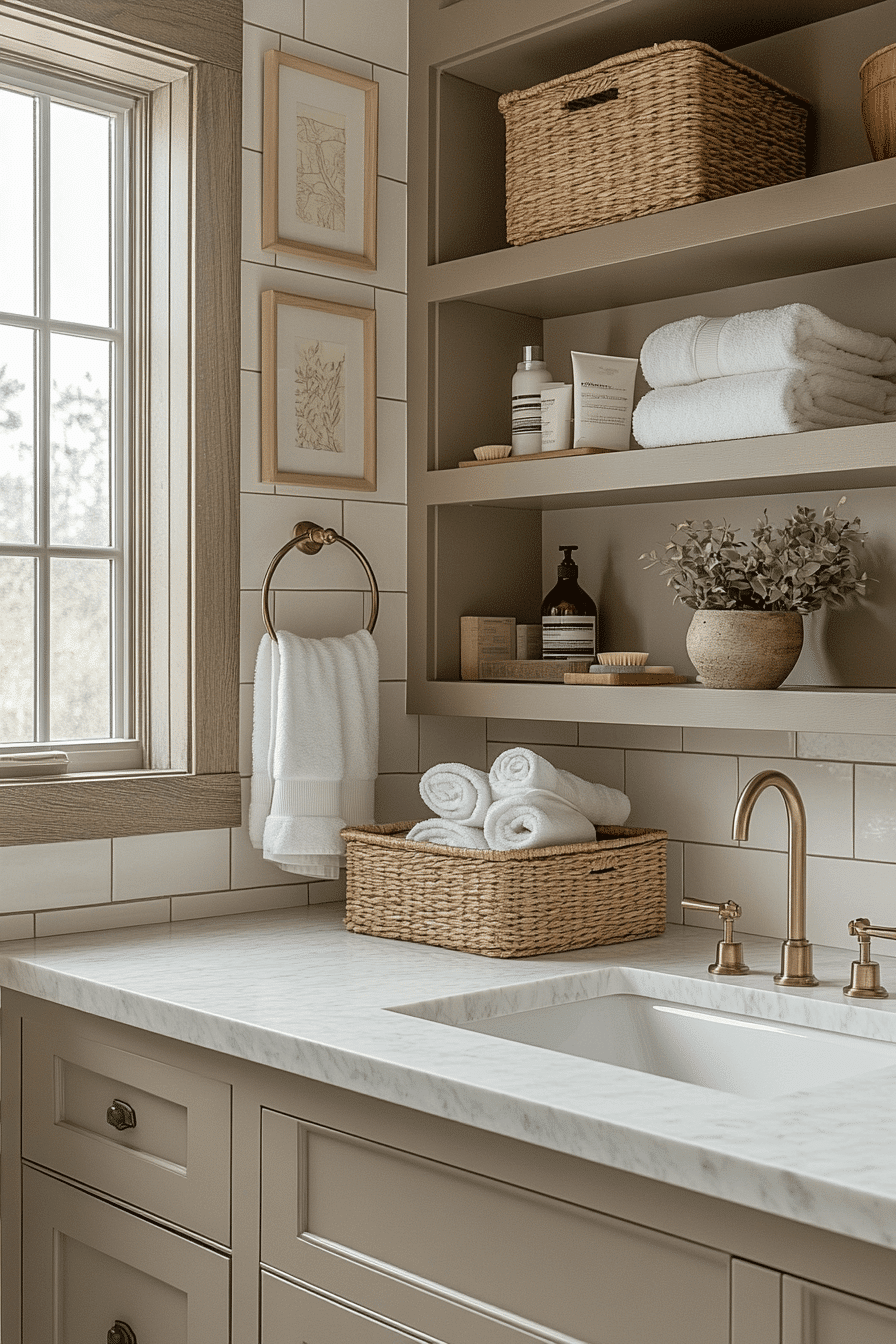 modern farmhouse master bath