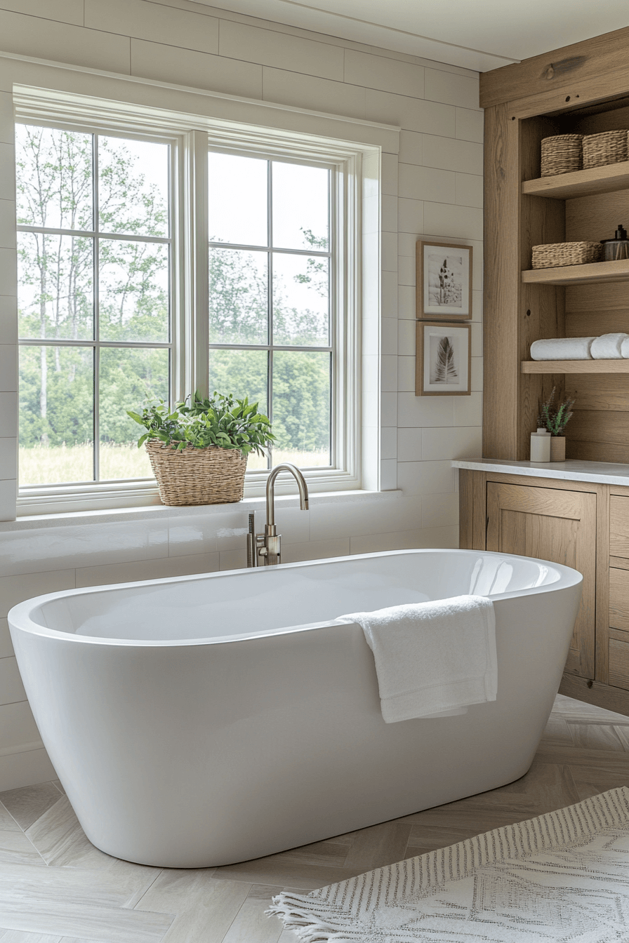 modern farmhouse master bath