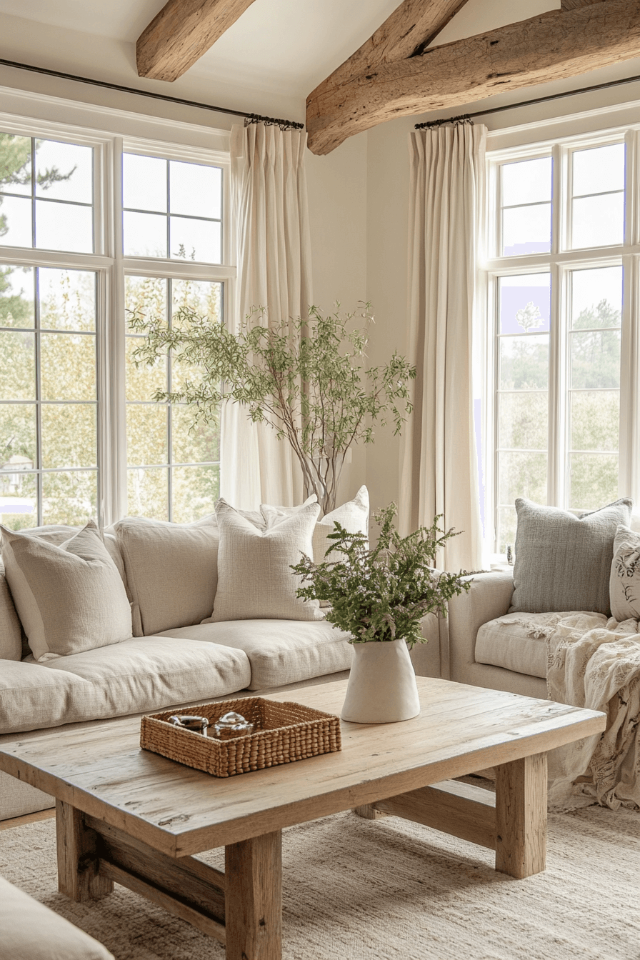 cozy modern farmhouse living room