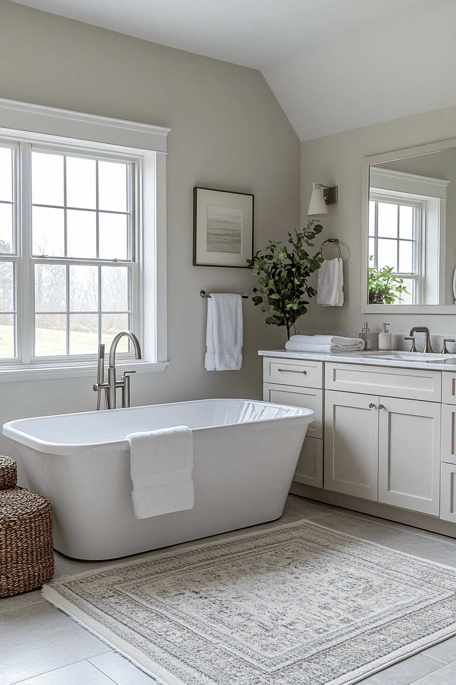 modern farmhouse master bath