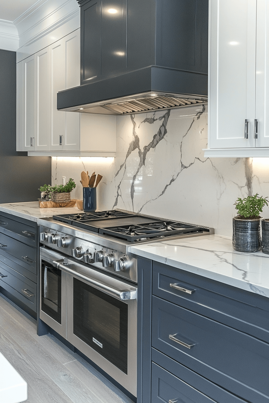 gray and white kitchen