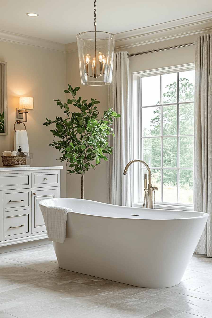 modern farmhouse master bath