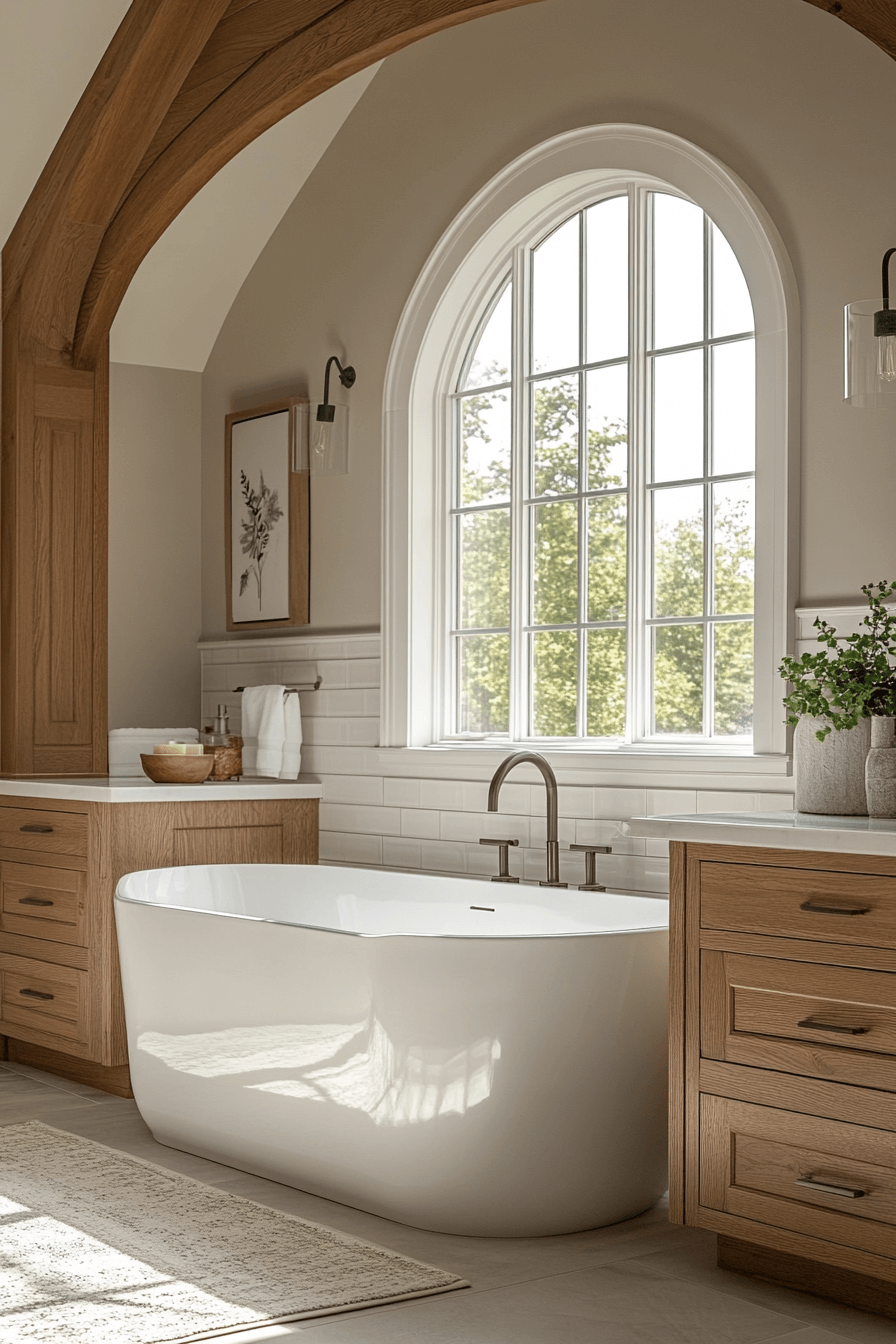 modern farmhouse master bath