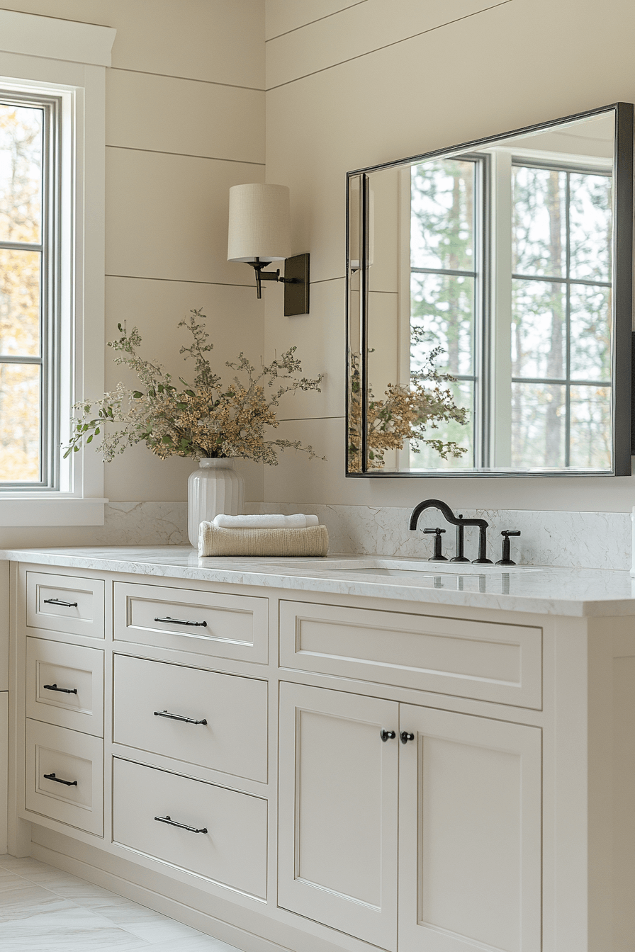modern farmhouse master bath