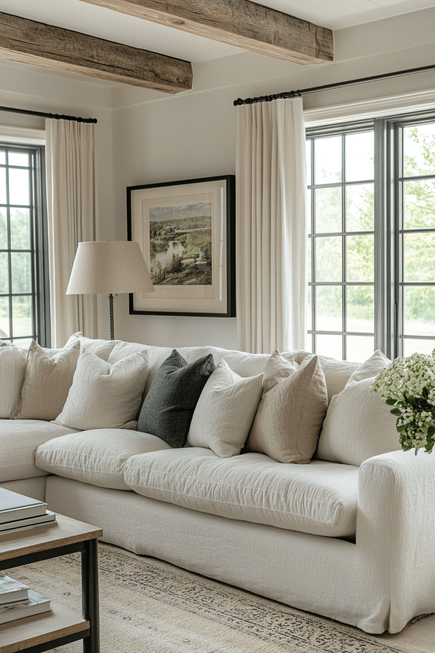 cozy modern farmhouse living room