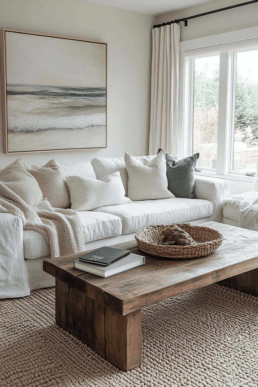 cozy modern farmhouse living room