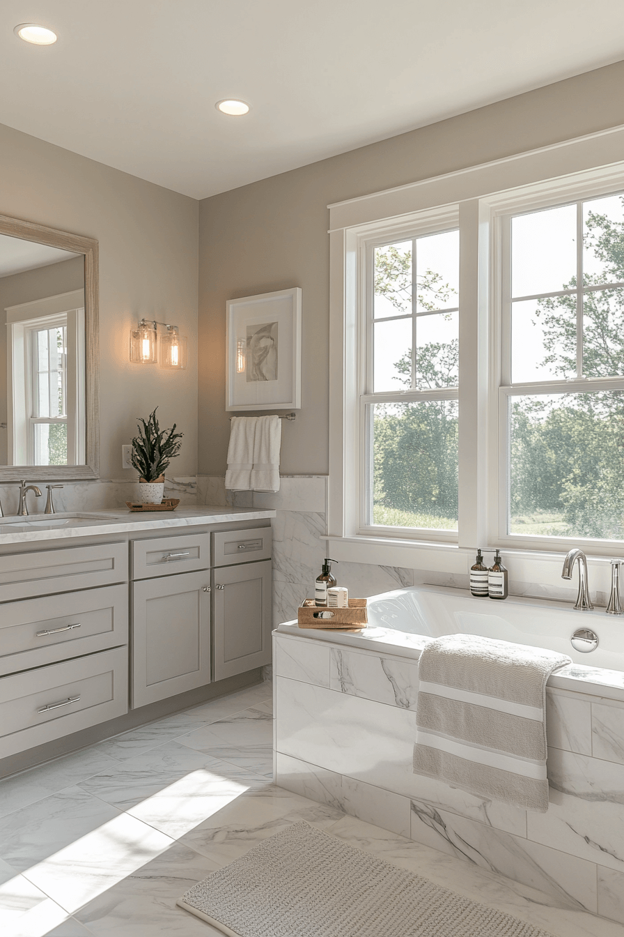 modern farmhouse master bath