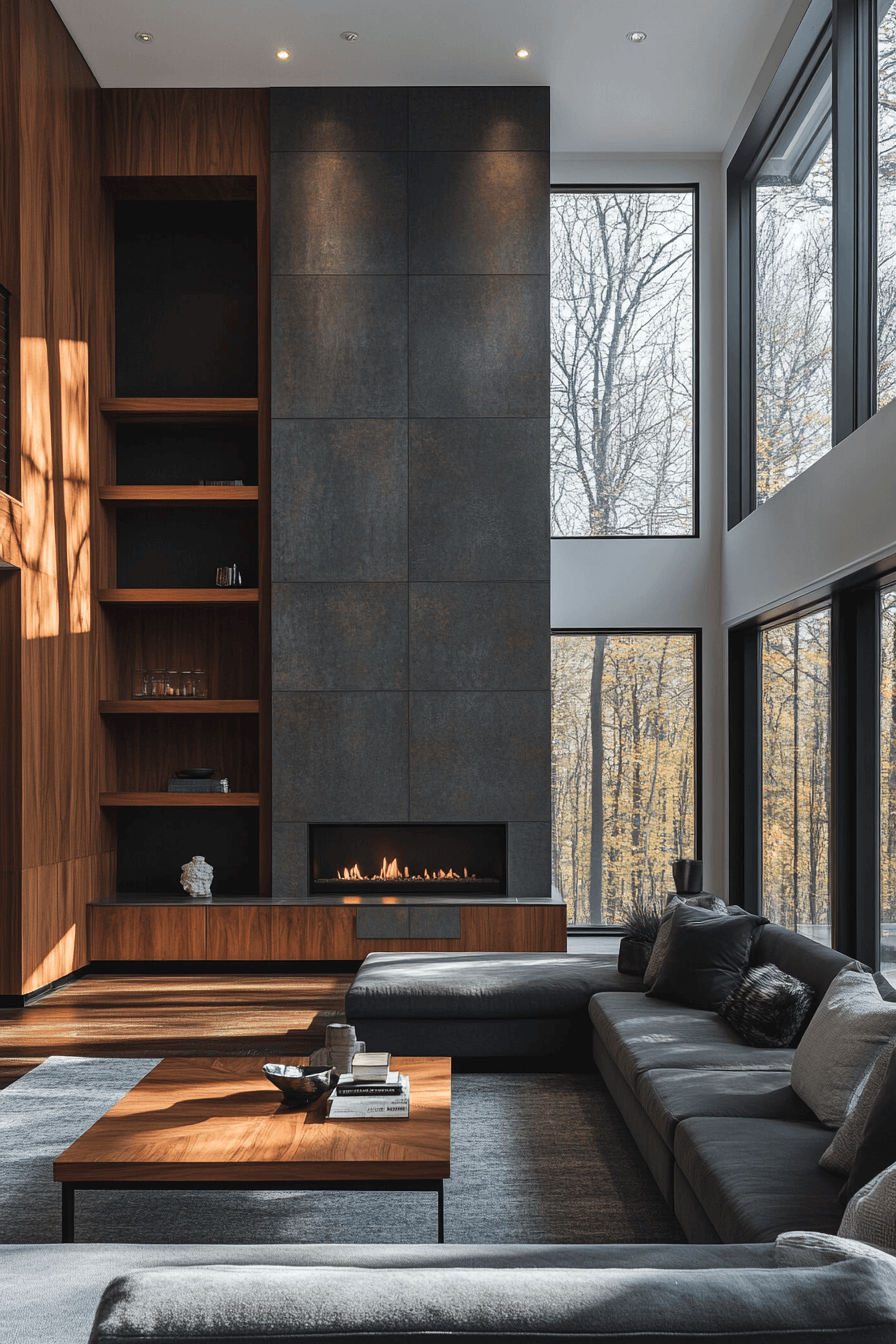 black and brown living room