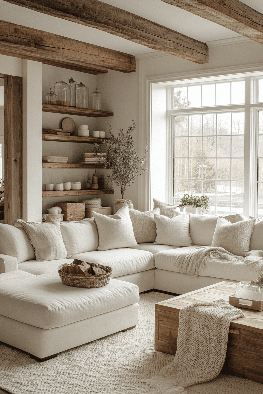 cozy modern farmhouse living room