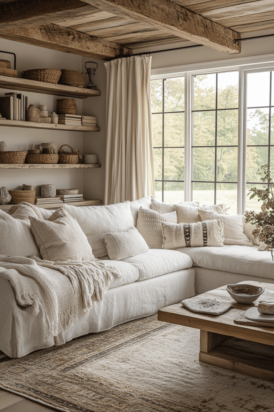 cozy modern farmhouse living room